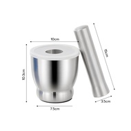 ครกหินแท้ ครกอ่างศิลา ครกหิน marble mortar ทรงลึกลายอ่างศิลา ขนาด 4นิ้ว พร้อมสาก ตำพริกแกงได้ ขนาด 9