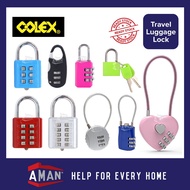 COLEX Luggage Lock Resettable Travel Padlock Password Lock Luggage Bag Locks With Key Luggage Locker