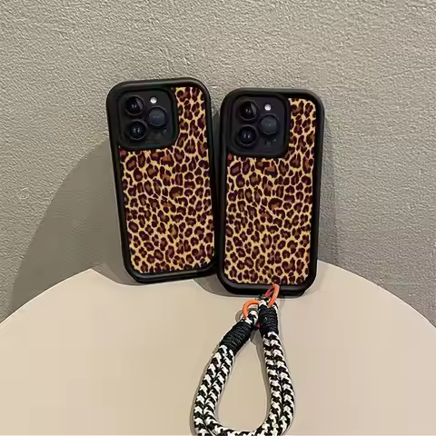 Leopard Lanyard Case VIVO Y02 Y03 Y17 Y12 Y15 Y15S Y21 Y22S Y27 Y35 Y36 Y30 i Y31 Y53 Y75 Y76 Y77E Y