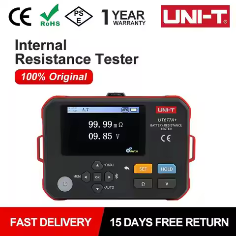 UNI-T UT677A+ Battery Internal Resistance Tester 70V Handheld Ohmmeter Voltage Test Bluetooth Suppor