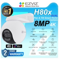 EZVIZ H80X DUAL 4K 8MP Full Color Night Vision Outdoor low light alarm with flood light waterproof A