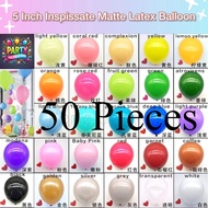 [50 Pieces 5 inches Matte Balloon] Thick Happy Birthday/Wedding Balloon Matte Color, Belon Matte