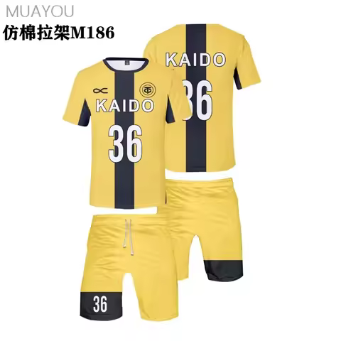 Aoashi Ao Ashi Cosplay Merch T-shirt Men Tshirt Tee Football Soccer Uniform Two piece Set Double lay