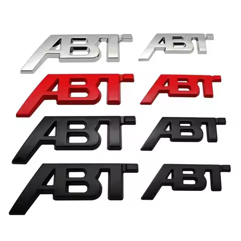 3D Metal ABT Logo Letters Car Front Grill Emblem Badge Sticker For Audi A3 A4 A5 A7 A7 Q3 Q5 Q7 TT R