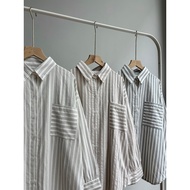 KATUN KEMEJA WOMEN'S STRIPE SHIRT PREMIUM LINEN STRIPE SHIRT COTTON STRIPE SHIRT WOMEN'S OVERSIZE SH