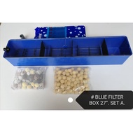 Aquarium Filter Media Set for Blue Top Filter Box 27" x 5" x 4.5'' (L)