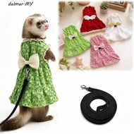 DELMER Ferret Vest Harness, Comfortable Adjustable Ferret Traction Rope, Bow Escape-Proof Soft Berbe