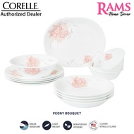 Corelle 14 Pcs Vitrelle Tempered Glass Round Dinner Set / Set Pinggan Mangkuk Kaca / Set Pinggan Mak