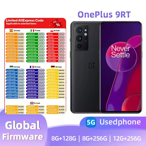 OnePlus 9RT 9R T 5G Global Rom Multi-language 8GB 128GB Snapdagon 888 120Hz 6.62 inches AMOLED 65 Wa