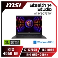 MSI Stealth 14Studio A13VE-073TW 純淨白 微星13代纖薄創作者電競筆電/i7-13700H/RTX 4050 6G/16G DDR5/1TB PCIe/14吋 QHD+ 240Hz/W11 Pro/全彩背光電競鍵盤