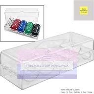 100pcs Poker Chips Storage Tray With Lid Case Casino Chips Box Acrylic Transparent Container