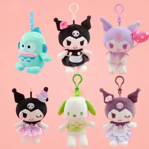 Sanrio Plush Toys Fantasy Cinnamoroll Kuromi Pendant Bag Accessories Keychain Bag Car Pendant Valent
