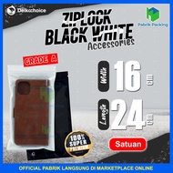 CLEAR BLACK ZIPLOCK CLIP ACCESSORIES PLASTIC 16x24CM SINGLE