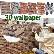 3D Wallpaper dinding Brick Wall Waterproof Self Adhesive Formaldehyde Free wallpaper dinding bilik t