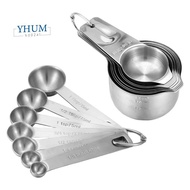 Stainless Steel Measuring Cups and Spoons Set of 14 Pieces,7 Nesting Cups and 7 Stackable Spoons Pro