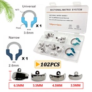 102Pcs/box Matrix Band Sectional Contoured Matrix System Metal Matrices Matrix Clamp Nickel Titanium