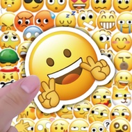 新品现货枚圆形流汗黄豆贴纸笑脸emoji表情贴纸行李箱汽车装饰防水贴画Round Sweat Soybean Sticker Smiley Emoj20251113