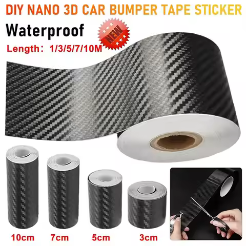 1/3pcs Carbon Fiber Tape Stickers on Car 3D Nano Black Car Door Edge Guards Side Waterproof Decorati