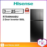 Hisense 500L Inverter Fridge RT549N4ABU Refrigerator (Black Glass) / RT549N4AWU (White Glass)  RT529