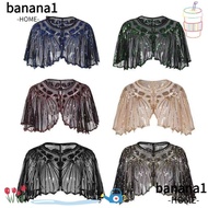 BANANA1 Sequins Shawl Wraps, Evening Dress Accessories Party Vintage, Flapper Cover Up