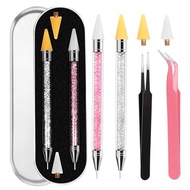 𝟐𝐏cs Rhinestone Picker Tool With 2 Wax Tip, Nail Art Rhinestones Gems Tool,Nail Art Accessories 𝐃𝐢𝐚𝐦