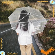 YELGIYE Transparent Umbrella, Transparent 3-fold Automatic Folding Umbrella, Lightweight Automatic F