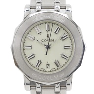 二手CORUM海軍上將杯腕錶，型號 39.130.20.V585，不鏽鋼，石英機芯，模擬顯示，象牙色錶盤，女士款。
