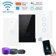 AXUS Tuya Smart WiFi Touch Switch, US Standard, Neutral Wire Optional, 1/2/3 Gang, Controls Lights, 