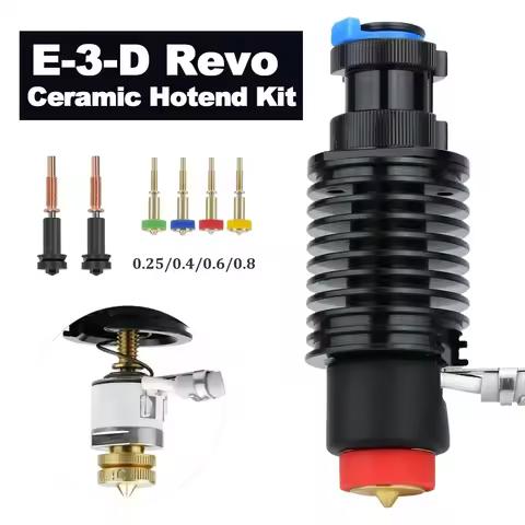Upgraded E3D Hotend Kit For E3D Revo Hotend Kit V6 Heatsink Ceramic Heating Core 104Nt Thermistor fo