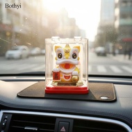 Bothyi SiaBiced Solar Powered Lion Dance Ornament Bobblehead Nodding Head Lion Car Ornament for Offi