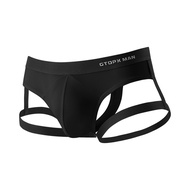 Gtopx Man Men's Personality Single Gingle Ice Silk T-Shaped Strap Strap Dress U Convex Thin Sexy Underwear