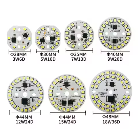 1pcs AC220V LED module PCB plate 2835 SMD blub Lamp cob Chip 3w 5w 7w 9w 12w 15w 18w Smart IC light