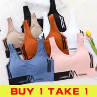 【Buy1 take1】Back Yoga Fitness Refreshing Wrapped Chest Hive Shockproof Sports Bra Women Chest Vest