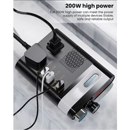 200W Car Inverter 12V/24V To 220V Household Power Converter Multifunctional Car Socket Charger