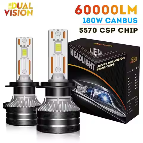 K5C H7 LED 60000LM Headlights Canbus 8000K H1 H4 H11 9012 HIR2 H8 H9 9005 9006 HB3 HB4 High Power 60