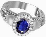 Blue Sapphire Adjustable Ring Silver Plated 5.00 Carat Unheated And Untreated Neelam Natural Ceylon 