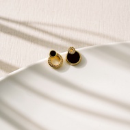 Ar-Kang Collection AKE3137-3190ต่างหูหินแท้ White MOP Black Agate Abalone Compress TQ Red Jasper