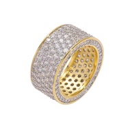 Zircon Zircon Hip-Hop European American Ring Micro-Inlaid Hip-Hop Five-Row Ring Hip-Hop Unique Men S