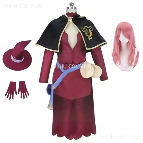 Anime Black Cos Clover Vanessa Cosplay Costume Women Girls Halloween Party Carnival Enoteca Wig Dres
