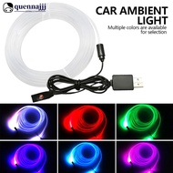 QUENNA 1/2/3/4/5 Meter Car Multi-color Fiber Optic Car Ambient Light RGB LED Strip for Dashboard Dec