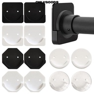 ONLYGOODS 2pcs Curtain Rod Mount Retainer Durable Wall Adhesive No Drilling Stick Screw Fixation Ten