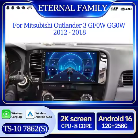 Android 16 Wireless Carplay For Mitsubishi Outlander 3 GF0W GG0W 2012 - 2018 Auto GPS Car Radio Mult