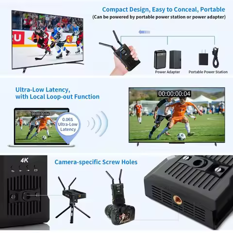 200m 1080P SDI Wireless Video Transmitter and Receiver 4K Dual HDMI Extender for Laptop PC Camera Li