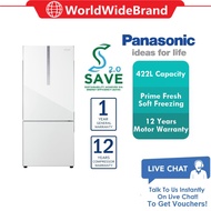 [SAVE 4.0]Panasonic Bottom Freezer Refrigerator Inverter 422L Fridge Peti Ais 2 Pintu Peti Sejuk 2 Pintu 冰箱 NR-BX421WGWM