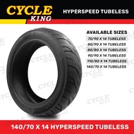 Hyperspeed  Motorcycle Tire for Yamaha Aerox: (140/70 x 14 Tubeless)