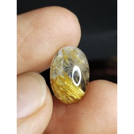 Natural Golden Rutilated Quartz Memo 14 x 9 x 3.5 mm 3.6 Ct Gold Hair Amethyst Oval Cabochon NTD YGL