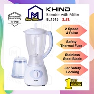 Khind Blender With Dry Mill 1.5L [ BL1515 ]  OR 1.0L BL-1012  BL1016 BL320T BL-320T Pengisar Blender