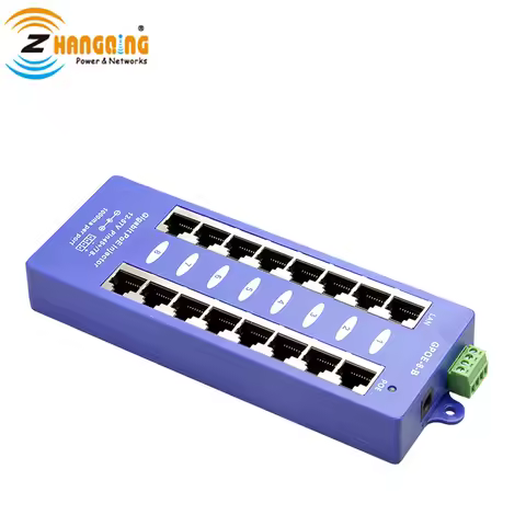 Security 8 Port Passive Gigabit PoE Injector Adapter 24V 48V For CCTV Camera IP Phone Wireless AP Mi