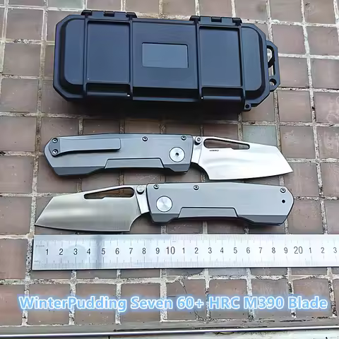 JUFULE New WinterPudding Seven 60+ HRC M390 Blade Ceramic Bearings Titanium Handle Pocket EDC Tool C