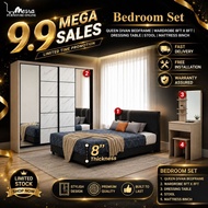 (SIAP PAASNG)MESRA - Bedroom set / 8x8 Wardrobe / Wadrobe / Almari baju / 8x8 Almari baju /  8x8 Bed
